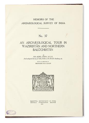 STEIN, MARC AUREL, Sir.  An Archaeological Tour in Waziristan and Northern Baluchistan.  1929